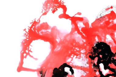 Soyut mürekkep arkaplanı. Mermer tarzı. Beyaz kağıda siyah boya dokusu. Ağ ve oyun tasarımı için duvar kağıdı. Grunge çamur sanatı. Kalem suyunun makro resmi. Koyu Smear