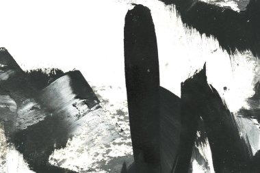 Soyut mürekkep arkaplanı. Mermer tarzı. Siyah ve beyaz boya dokusu. Ağ ve oyun tasarımı için duvar kağıdı. Grunge çamur sanatı. Makro alçı macunu görüntüsü. Boyalı alçının kara lekesi.