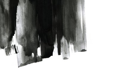 Soyut mürekkep arkaplanı. Mermer tarzı. Beyaz kağıda siyah boya dokusu. Ağ ve oyun tasarımı için duvar kağıdı. Grunge çamur sanatı. Kalem suyunun makro resmi. Koyu Smear