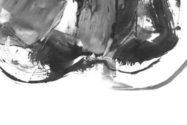 Soyut mürekkep arkaplanı. Mermer tarzı. Siyah ve beyaz boya dokusu. Ağ ve oyun tasarımı için duvar kağıdı. Grunge çamur sanatı. Makro alçı macunu görüntüsü. Boyalı alçının kara lekesi.