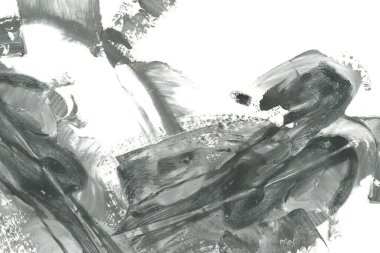 Soyut mürekkep arkaplanı. Mermer tarzı. Siyah ve beyaz boya dokusu. Ağ ve oyun tasarımı için duvar kağıdı. Grunge çamur sanatı. Makro alçı macunu görüntüsü. Boyalı alçının kara lekesi.