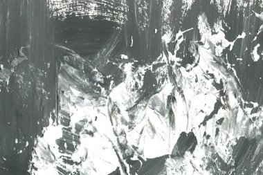 Soyut mürekkep arkaplanı. Mermer tarzı. Siyah ve beyaz boya dokusu. Ağ ve oyun tasarımı için duvar kağıdı. Grunge çamur sanatı. Makro alçı macunu görüntüsü. Boyalı alçının kara lekesi.