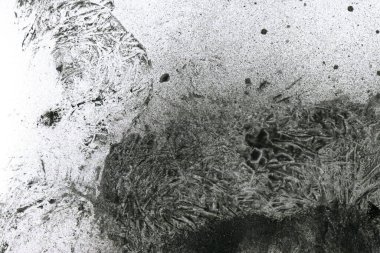 Soyut grafiti arkaplanı. Hava fırçası efektli duvar kâğıdı. Beyaz kağıda siyah akrilik boya dokusu. Dağınık çamur sanatı. Makro sprey boya. El yapımı grunge arka plan