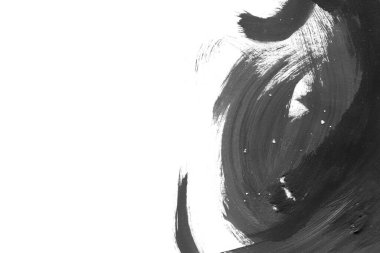 Soyut mürekkep arkaplanı. Mermer tarzı. Siyah ve beyaz boya dokusu. Ağ ve oyun tasarımı için duvar kağıdı. Grunge çamur sanatı. Makro alçı macunu görüntüsü. Boyalı alçının kara lekesi.