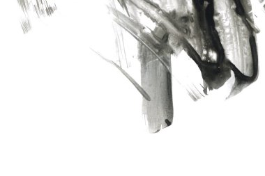 Soyut mürekkep arkaplanı. Mermer tarzı. Beyaz kağıda siyah boya dokusu. Ağ ve oyun tasarımı için duvar kağıdı. Grunge çamur sanatı. Kalem suyunun makro resmi. Koyu Smear