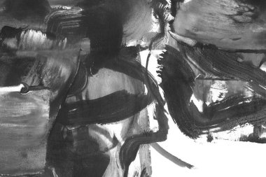 Soyut mürekkep arkaplanı. Mermer tarzı. Siyah ve beyaz boya dokusu. Ağ ve oyun tasarımı için duvar kağıdı. Grunge çamur sanatı. Makro alçı macunu görüntüsü. Boyalı alçının kara lekesi.