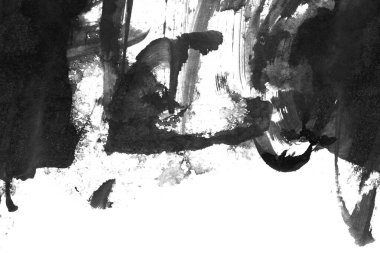 Soyut mürekkep arkaplanı. Mermer tarzı. Beyaz kağıda siyah boya dokusu. Ağ ve oyun tasarımı için duvar kağıdı. Grunge çamur sanatı. Kalem suyunun makro resmi. Koyu Smear