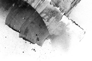 Soyut grafiti arkaplanı. Hava fırçası efektli duvar kâğıdı. Beyaz kağıda siyah akrilik boya dokusu. Dağınık çamur sanatı. Makro sprey boya. El yapımı grunge arka plan