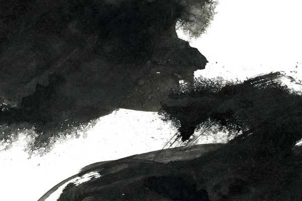 Abstraktní Pozadí Inkoustu Mramorový Styl Černý Nátěr Bílém Papíru Tapety — Stock fotografie