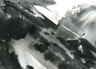 Soyut mürekkep arkaplanı. Mermer tarzı. Siyah ve beyaz boya dokusu. Ağ ve oyun tasarımı için duvar kağıdı. Grunge çamur sanatı. Makro alçı macunu görüntüsü. Boyalı alçının kara lekesi.