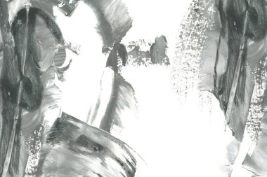 Soyut mürekkep arkaplanı. Mermer tarzı. Siyah ve beyaz boya dokusu. Ağ ve oyun tasarımı için duvar kağıdı. Grunge çamur sanatı. Makro alçı macunu görüntüsü. Boyalı alçının kara lekesi.