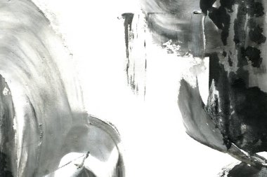 Soyut mürekkep arkaplanı. Mermer tarzı. Siyah ve beyaz boya dokusu. Ağ ve oyun tasarımı için duvar kağıdı. Grunge çamur sanatı. Makro alçı macunu görüntüsü. Boyalı alçının kara lekesi.