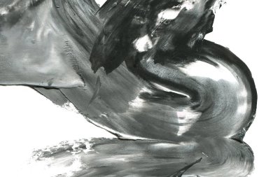 Soyut mürekkep arkaplanı. Mermer tarzı. Siyah ve beyaz boya dokusu. Ağ ve oyun tasarımı için duvar kağıdı. Grunge çamur sanatı. Makro alçı macunu görüntüsü. Boyalı alçının kara lekesi.