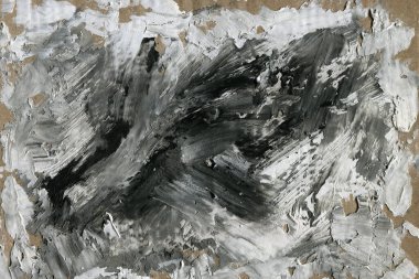 Soyut arkaplan. Beyaz boya ve siyah mürekkep dokusu. Makro resim