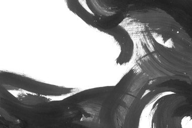 Soyut mürekkep arkaplanı. Mermer tarzı. Siyah ve beyaz boya dokusu. Ağ ve oyun tasarımı için duvar kağıdı. Grunge çamur sanatı. Makro alçı macunu görüntüsü. Boyalı alçının kara lekesi.