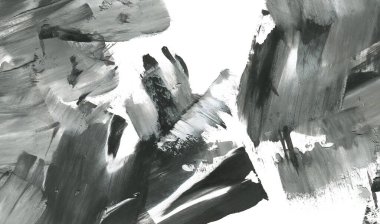 Soyut mürekkep arkaplanı. Mermer tarzı. Siyah ve beyaz boya dokusu. Ağ ve oyun tasarımı için duvar kağıdı. Grunge çamur sanatı. Makro alçı macunu görüntüsü. Boyalı alçının kara lekesi.