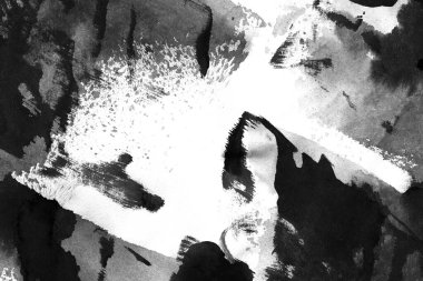 Soyut mürekkep arkaplanı. Mermer tarzı. Beyaz kağıda siyah boya dokusu. Ağ ve oyun tasarımı için duvar kağıdı. Grunge çamur sanatı. Kalem suyunun makro resmi. Koyu Smear