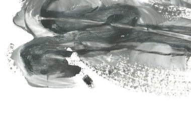 Soyut mürekkep arkaplanı. Mermer tarzı. Siyah ve beyaz boya dokusu. Ağ ve oyun tasarımı için duvar kağıdı. Grunge çamur sanatı. Makro alçı macunu görüntüsü. Boyalı alçının kara lekesi.