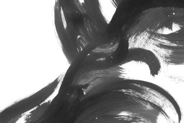 Soyut mürekkep arkaplanı. Mermer tarzı. Siyah ve beyaz boya dokusu. Ağ ve oyun tasarımı için duvar kağıdı. Grunge çamur sanatı. Makro alçı macunu görüntüsü. Boyalı alçının kara lekesi.