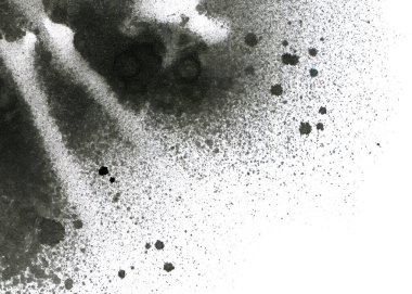 Soyut grafiti arkaplanı. Hava fırçası efektli duvar kâğıdı. Beyaz kağıda siyah akrilik boya dokusu. Dağınık çamur sanatı. Makro sprey boya. El yapımı grunge arka plan