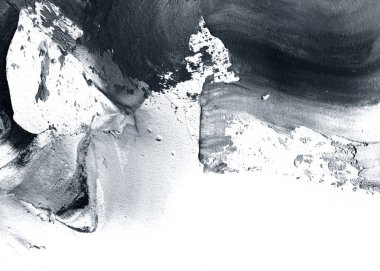 Soyut mürekkep arkaplanı. Mermer tarzı. Siyah ve beyaz boya dokusu. Ağ ve oyun tasarımı için duvar kağıdı. Grunge çamur sanatı. Makro alçı macunu görüntüsü. Boyalı alçının kara lekesi.