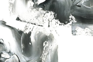 Soyut mürekkep arkaplanı. Mermer tarzı. Siyah ve beyaz boya dokusu. Ağ ve oyun tasarımı için duvar kağıdı. Grunge çamur sanatı. Makro alçı macunu görüntüsü. Boyalı alçının kara lekesi.