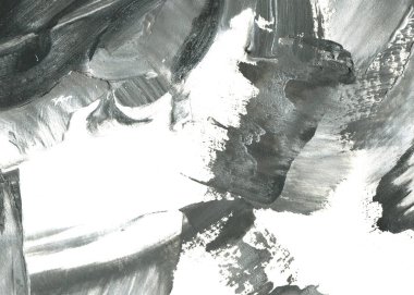 Soyut mürekkep arkaplanı. Mermer tarzı. Siyah ve beyaz boya dokusu. Ağ ve oyun tasarımı için duvar kağıdı. Grunge çamur sanatı. Makro alçı macunu görüntüsü. Boyalı alçının kara lekesi.