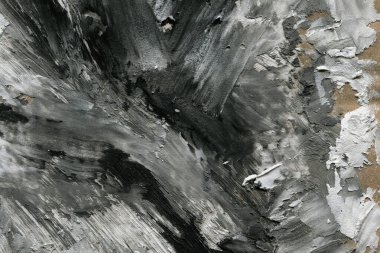 Soyut arkaplan. Beyaz boya ve siyah mürekkep dokusu. Makro resim