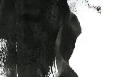 Soyut mürekkep arkaplanı. Mermer tarzı. Beyaz kağıda siyah boya dokusu. Ağ ve oyun tasarımı için duvar kağıdı. Grunge çamur sanatı. Kalem suyunun makro resmi. Koyu Smear