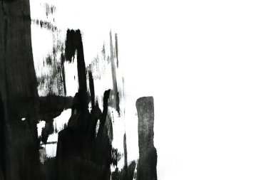 Soyut mürekkep arkaplanı. Mermer tarzı. Beyaz kağıda siyah boya dokusu. Ağ ve oyun tasarımı için duvar kağıdı. Grunge çamur sanatı. Kalem suyunun makro resmi. Koyu Smear