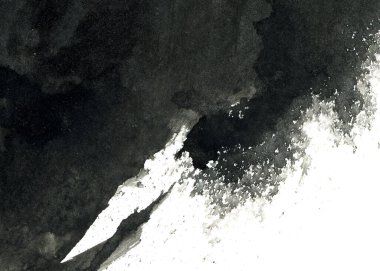 Soyut mürekkep arkaplanı. Mermer tarzı. Beyaz kağıda siyah boya dokusu. Ağ ve oyun tasarımı için duvar kağıdı. Grunge çamur sanatı. Kalem suyunun makro resmi. Koyu Smear