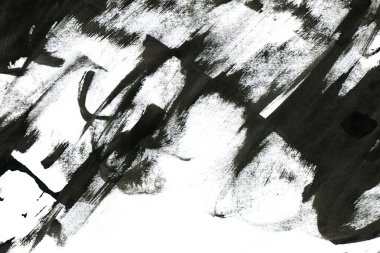 Soyut mürekkep arkaplanı. Mermer tarzı. Beyaz kağıda siyah boya dokusu. Ağ ve oyun tasarımı için duvar kağıdı. Grunge çamur sanatı. Kalem suyunun makro resmi. Koyu Smear