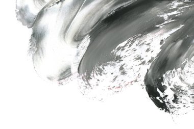 Soyut mürekkep arkaplanı. Mermer tarzı. Siyah ve beyaz boya dokusu. Ağ ve oyun tasarımı için duvar kağıdı. Grunge çamur sanatı. Makro alçı macunu görüntüsü. Boyalı alçının kara lekesi.