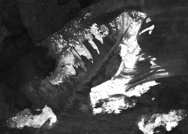 Soyut mürekkep arkaplanı. Mermer tarzı. Beyaz kağıda siyah boya dokusu. Ağ ve oyun tasarımı için duvar kağıdı. Grunge çamur sanatı. Kalem suyunun makro resmi. Koyu Smear