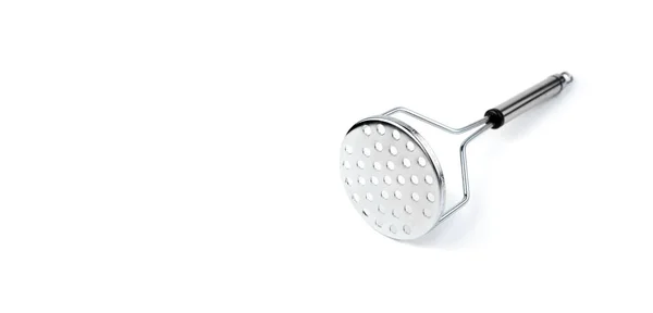 Potato masher on a white background. Side view, panorama — Stock Photo, Image