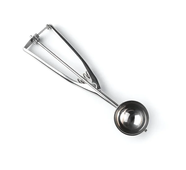 Cooking Tool Creating Food Balls Ice Cream Spoon White Background — Stock Photo, Image