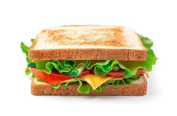 Der Sandwich Club Ist Isoliert Auf Weißem Hintergrund Fast Food — Stockfoto