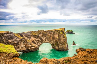 İzlanda'daki Cape Dirholaey