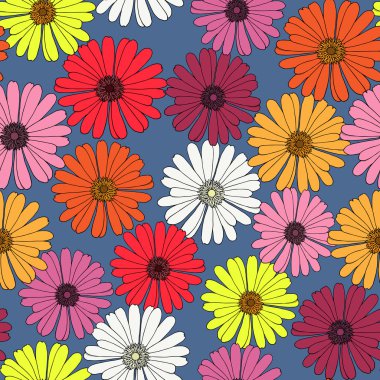 Çizilmiş gerbera ile Seamless Modeli