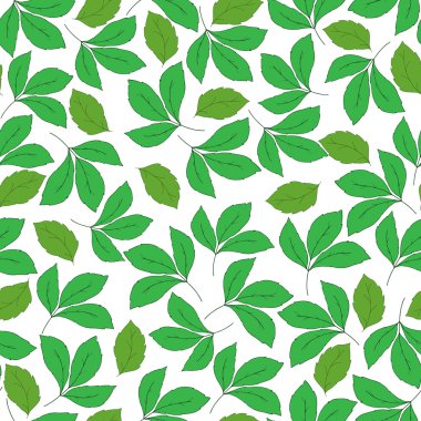 Elle çizilmiş yapraklarla kusursuz bir desen.
