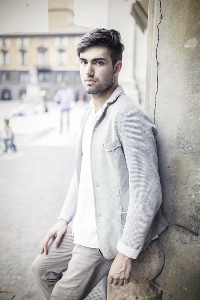 Beautiful Model Boy Posing Elegant Clothes — Stock Photo, Image