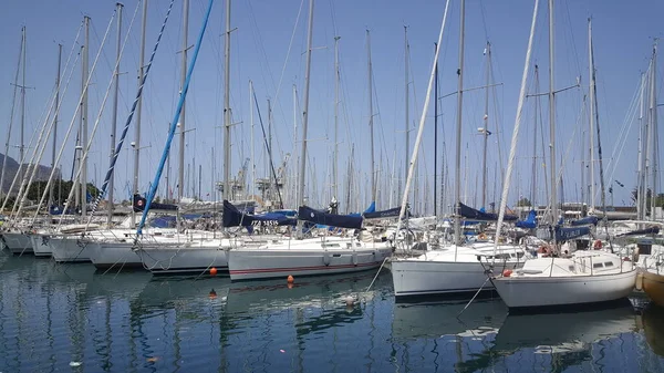 Лодки Пришвартованы Порту Палермо Высокое Качество Фото — стоковое фото