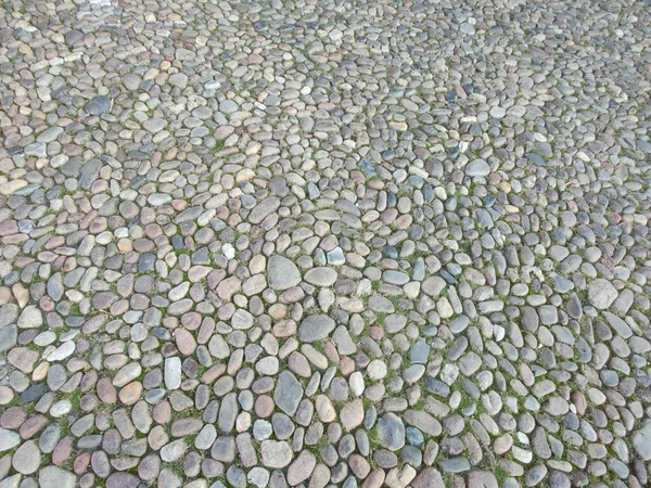 在费拉拉 罗马鹅卵石路铺罗马路 高质量的照片 — 图库照片