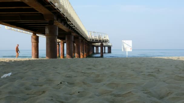 Lido Camaiore Viareggio Gångväg Piren Högkvalitativ Film — Stockvideo