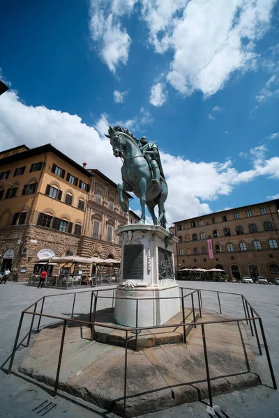 Reiterdenkmal Von Cosimo Medici Auf Dem Signoria Platz Florenz Italien — Stockfoto