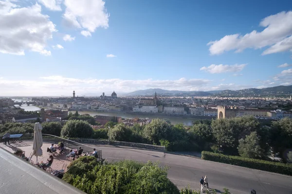 Vista Ponte Vecchio Rio Arno Piazzale Michelangelo Florença Itália Foto — Fotografia de Stock