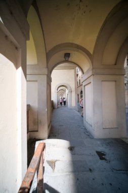İtalya, Floransa 'daki Corridoio Vasariano manzarası. Yüksek kalite fotoğraf