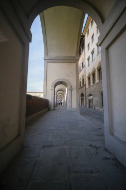 İtalya, Floransa 'daki Corridoio Vasariano manzarası. Yüksek kalite fotoğraf