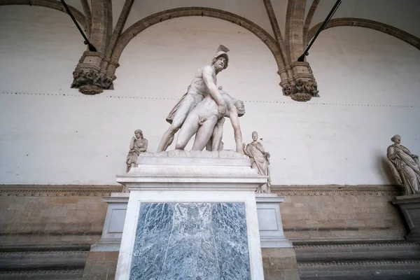 Statua Menelao Che Sostiene Corpo Patroclo Nella Loggia Dei Lanzi — Foto Stock