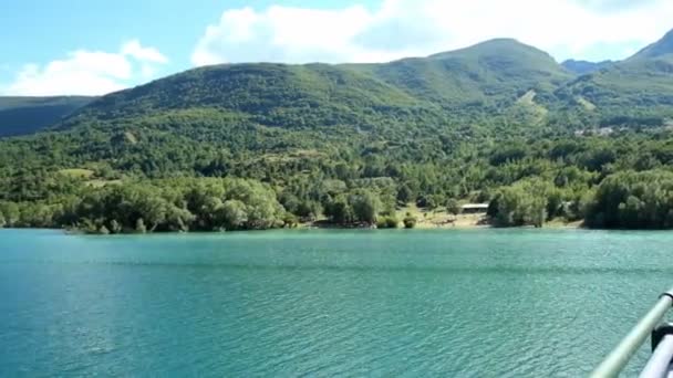 Abruzzo Daki Barrea Gölü Panoraması — Stok video